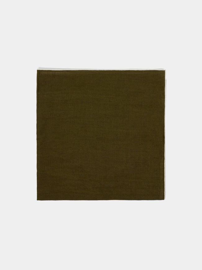 Madre Linen - Hand-Dyed Linen Contrast-Edge Napkins (Set of 4) -  - ABASK - 