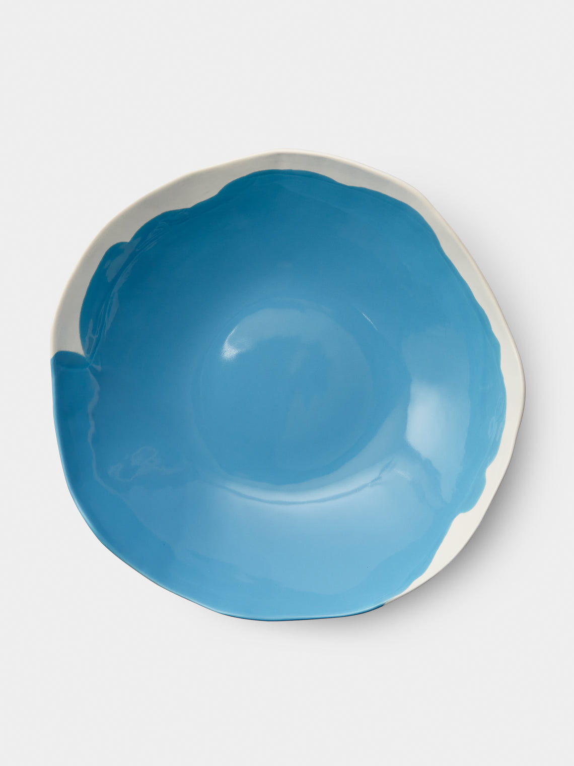Pottery & Poetry - Hand-Glazed Porcelain Salad Bowl - Light Blue - ABASK