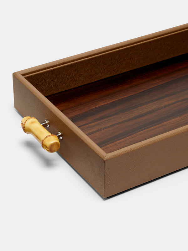 Lorenzi Milano - Bamboo and Leather Tray -  - ABASK