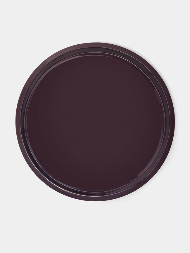 The Lacquer Company - Large Circular Tray - Burgundy - ABASK - 