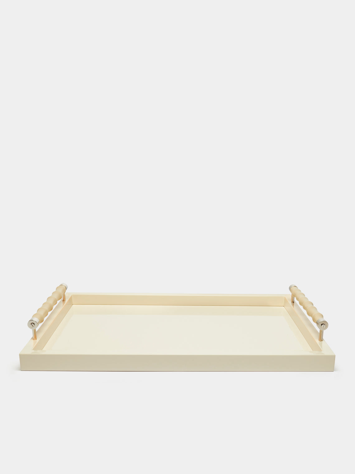 Riviere - Lacquered Leather Tray - Cream - ABASK - 