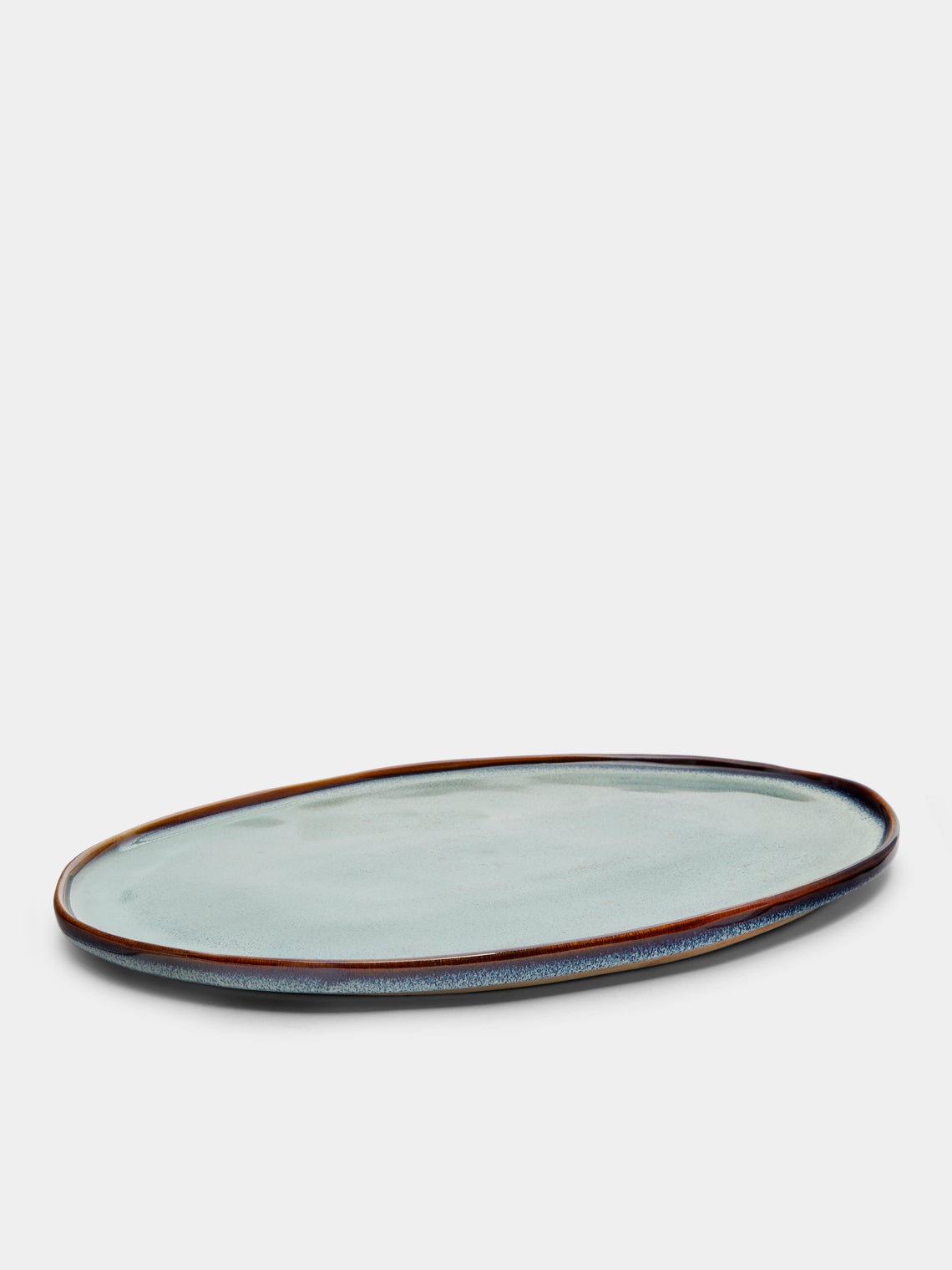 Mervyn Gers Ceramics - Hand-Glazed Ceramic Oval Platter - Blue - ABASK