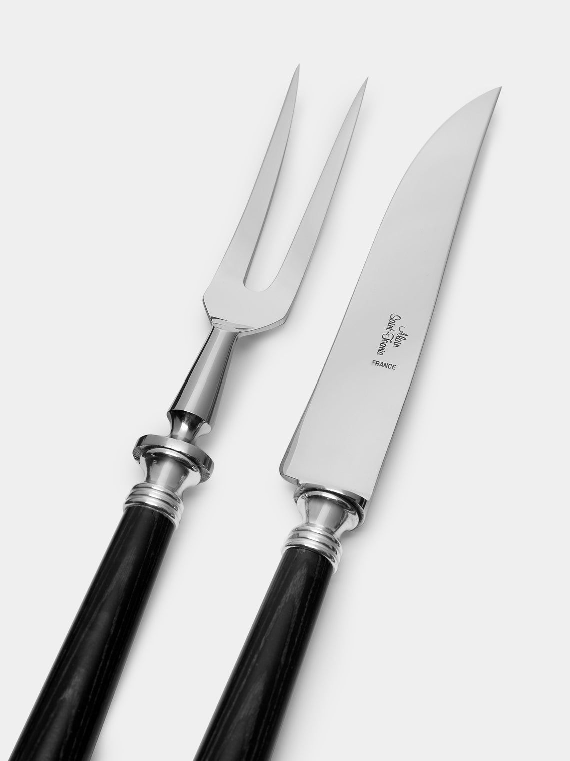 Alain Saint-Joanis - Marbella Ebony Carving Knife and Fork - Black - ABASK
