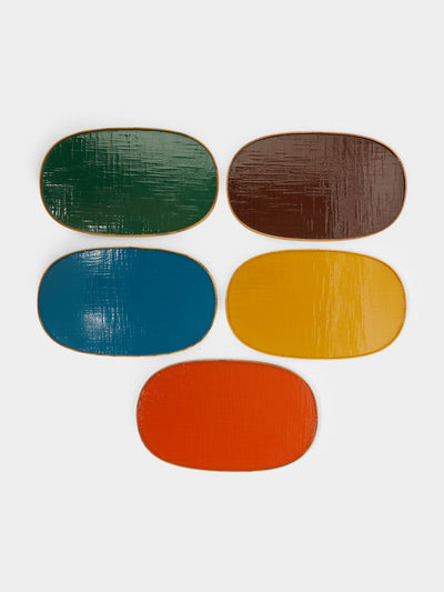 Huh Myoung-Wook - Ottchil Ash Placemats with Leather Holder (Set of 5) -  - ABASK - 