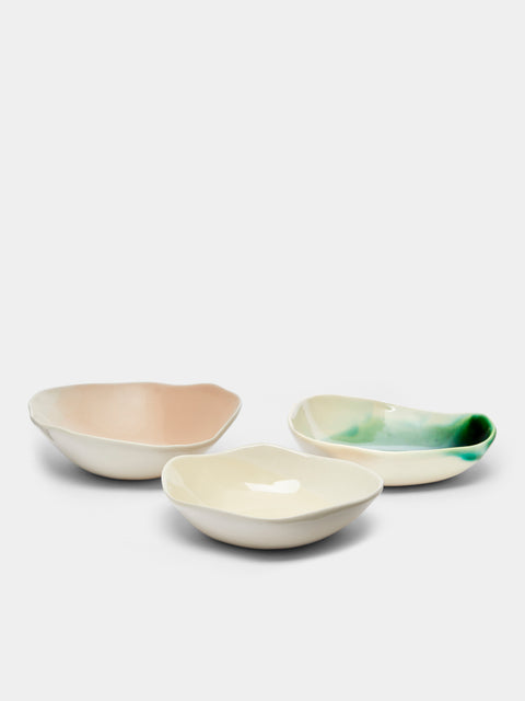 Pottery & Poetry - Hand-Glazed Porcelain Dipping Bowls (Set of 3) - Multiple - ABASK - 