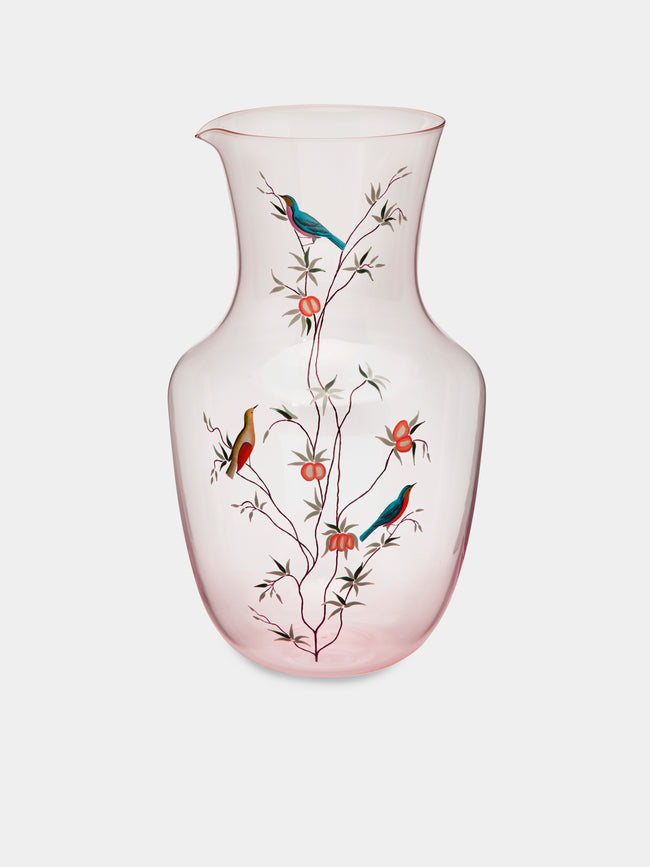 Lobmeyr - Garden of Paradise Hand-Painted Crystal Water Pitcher - Light Pink - ABASK - 