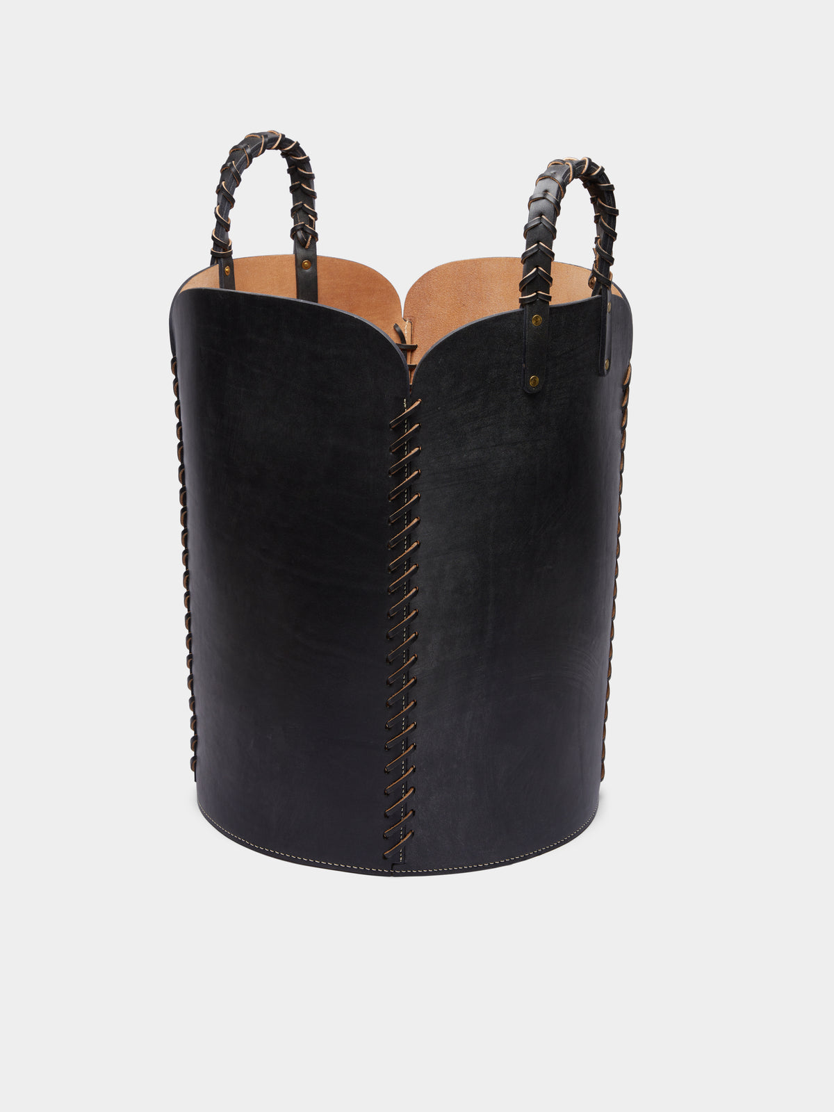 Woven Leather Basket