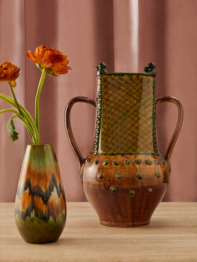 Antique and Vintage - 1950-1970 Fat Lava Vase - Brown - ABASK