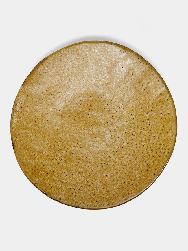 Mervyn Gers Ceramics - Hand-Glazed Ceramic Extra Large Flat Round Platter - Yellow - ABASK - 