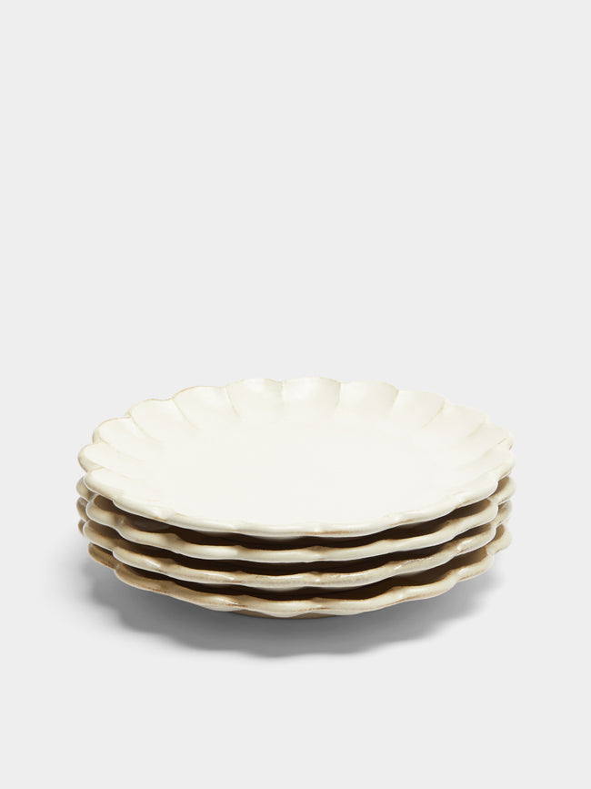 Kaneko Kohyo - Rinka Ceramic Dinner Plates (Set of 4) - White - ABASK