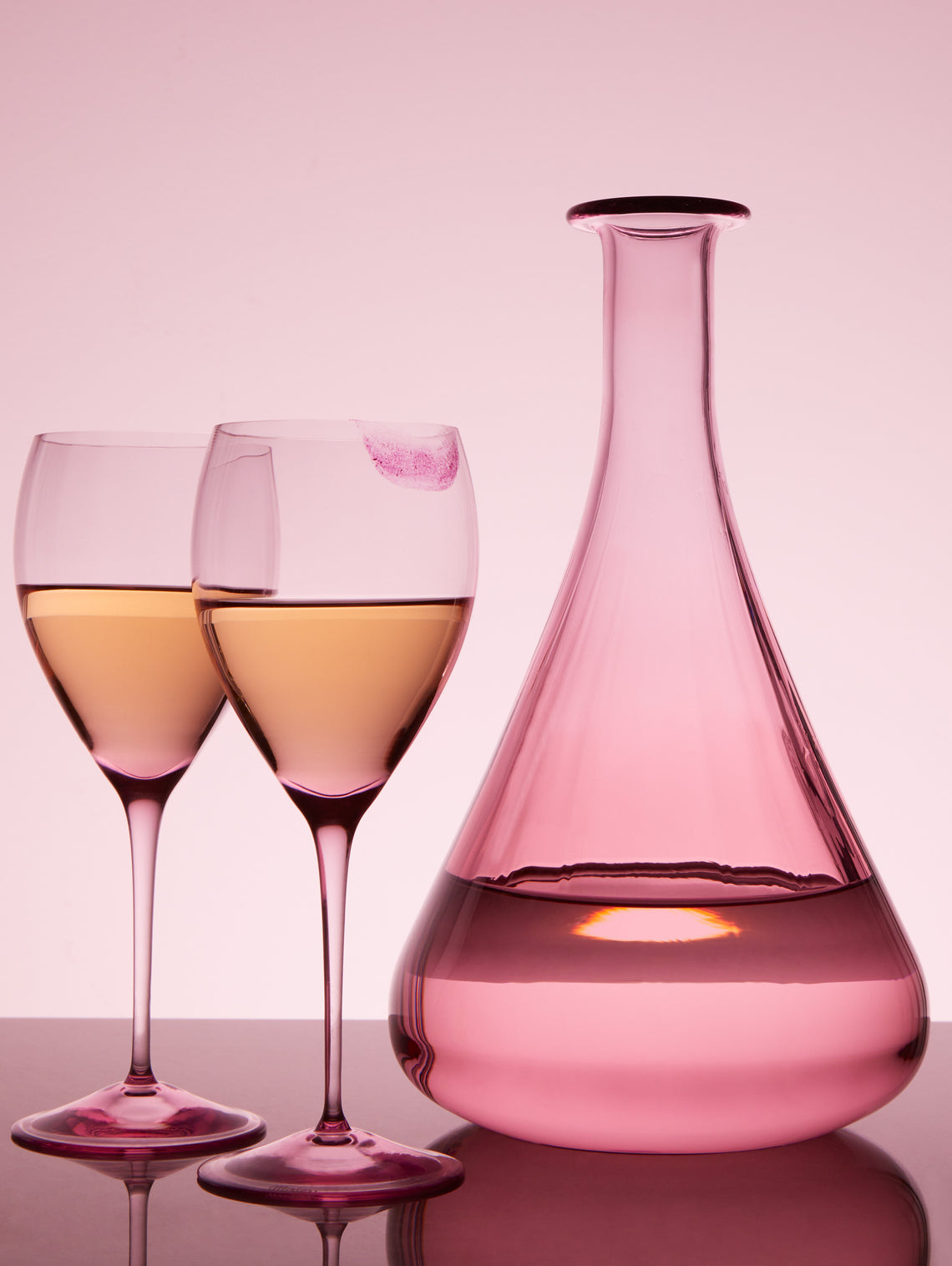 Moser - Optic Hand-Blown Crystal Wine Carafe - Pink - ABASK