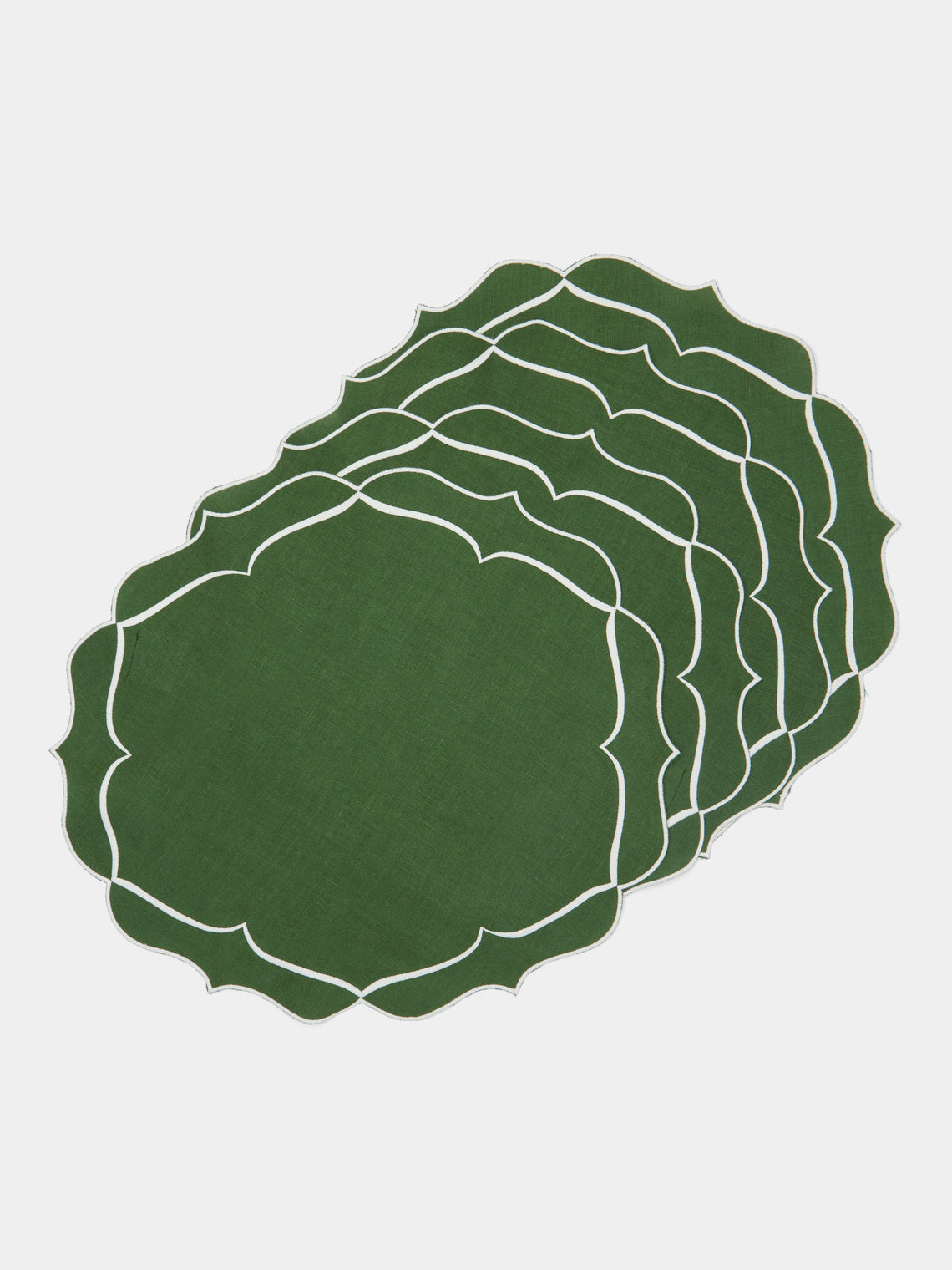 Los Encajeros - Alhambra Linen Placemat (Set of 4) - Green - ABASK
