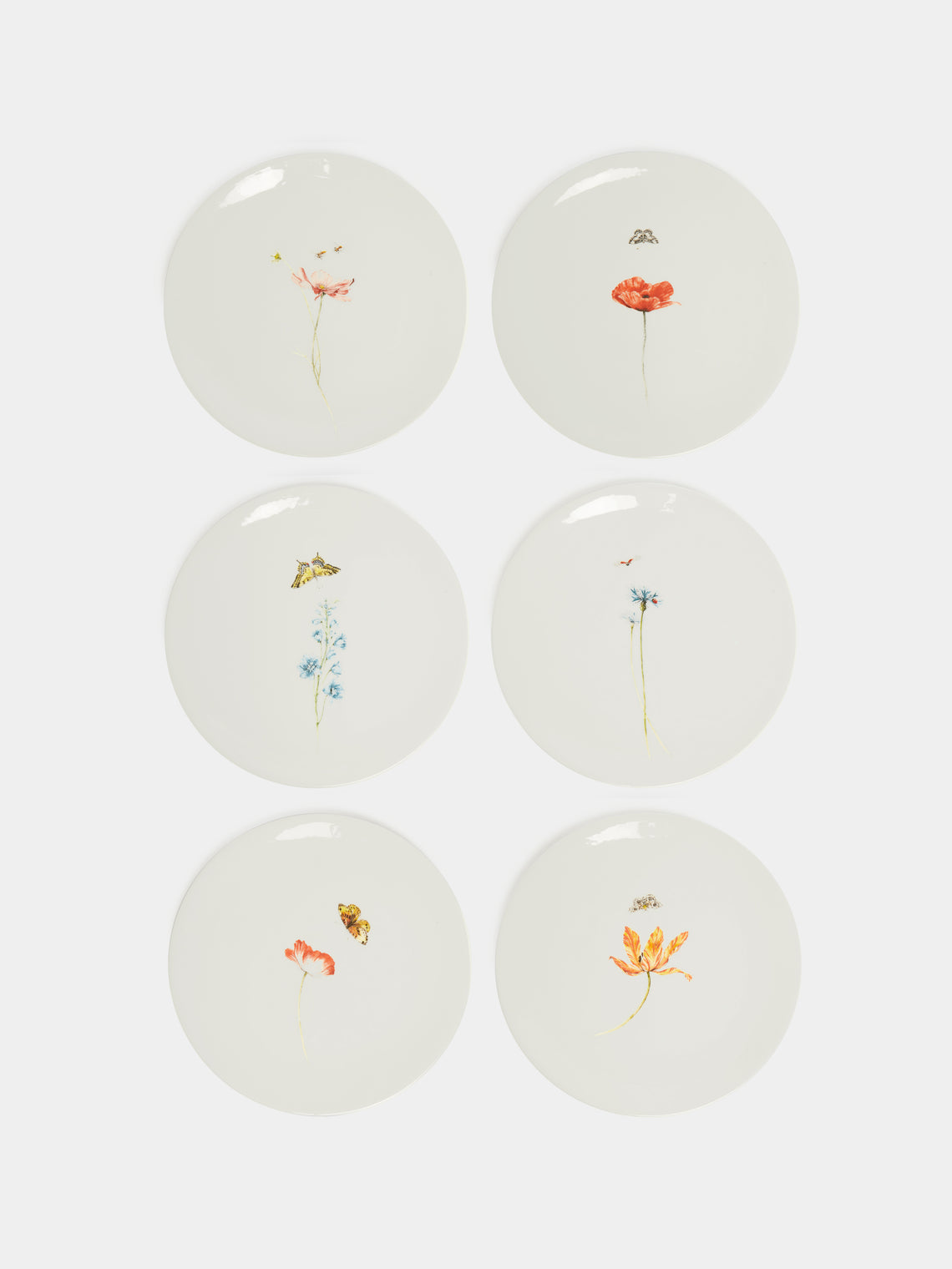Laboratorio Paravicini - Bloom Ceramic Dinner Plates (Set of 6) - White - ABASK