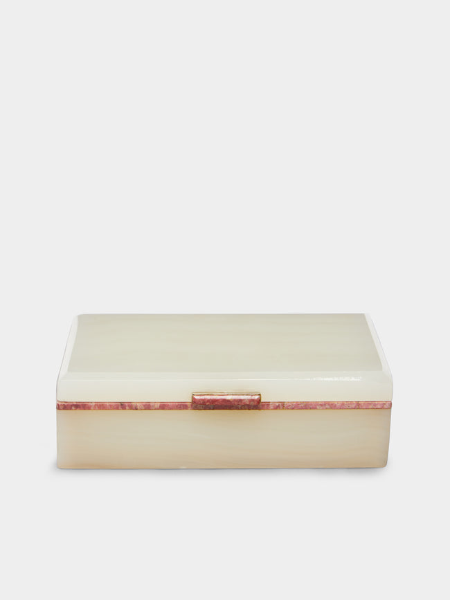 Antique and Vintage - 1940s White Onyx Cigar Box -  - ABASK - 