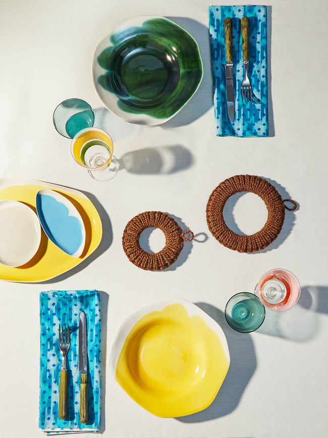 Pottery & Poetry - Hand-Glazed Porcelain Pasta Plates (Set of 4) -  - ABASK