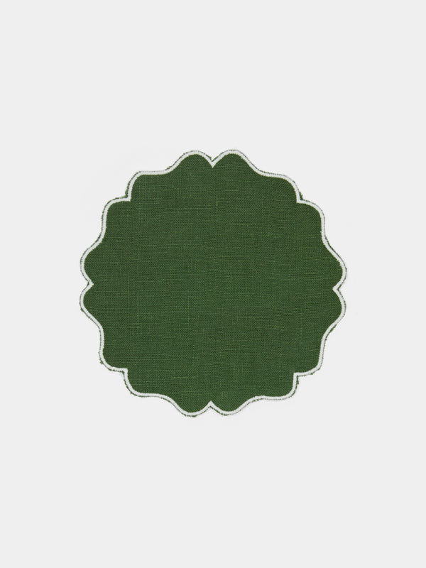 Los Encajeros - Alhambra Embroidered Linen Coasters (Set of 6) -  - ABASK - 