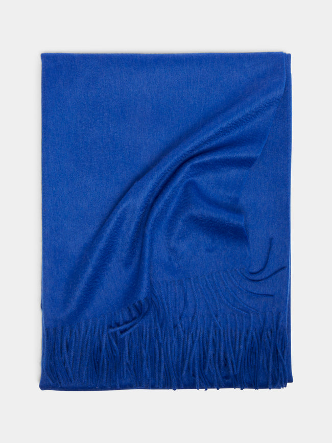 Begg x Co - Arran Solid Cashmere Blanket - Blue - ABASK - 