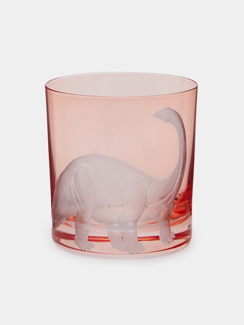 Artel - Brontosaurus Hand-Engraved Crystal Glass - Pink - ABASK - 