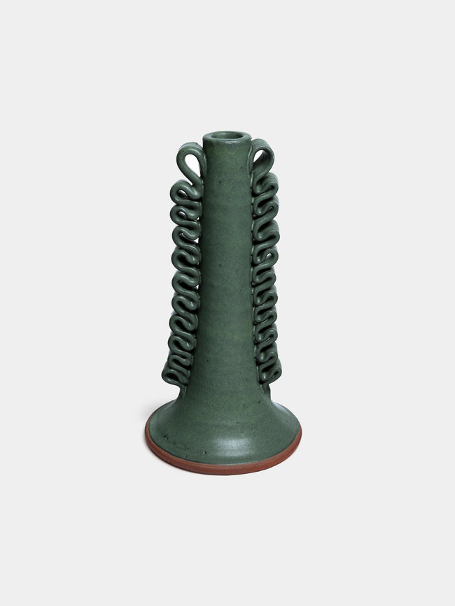Perla Valtierra - Ribete Medium Candle Holder - Green - ABASK - 
