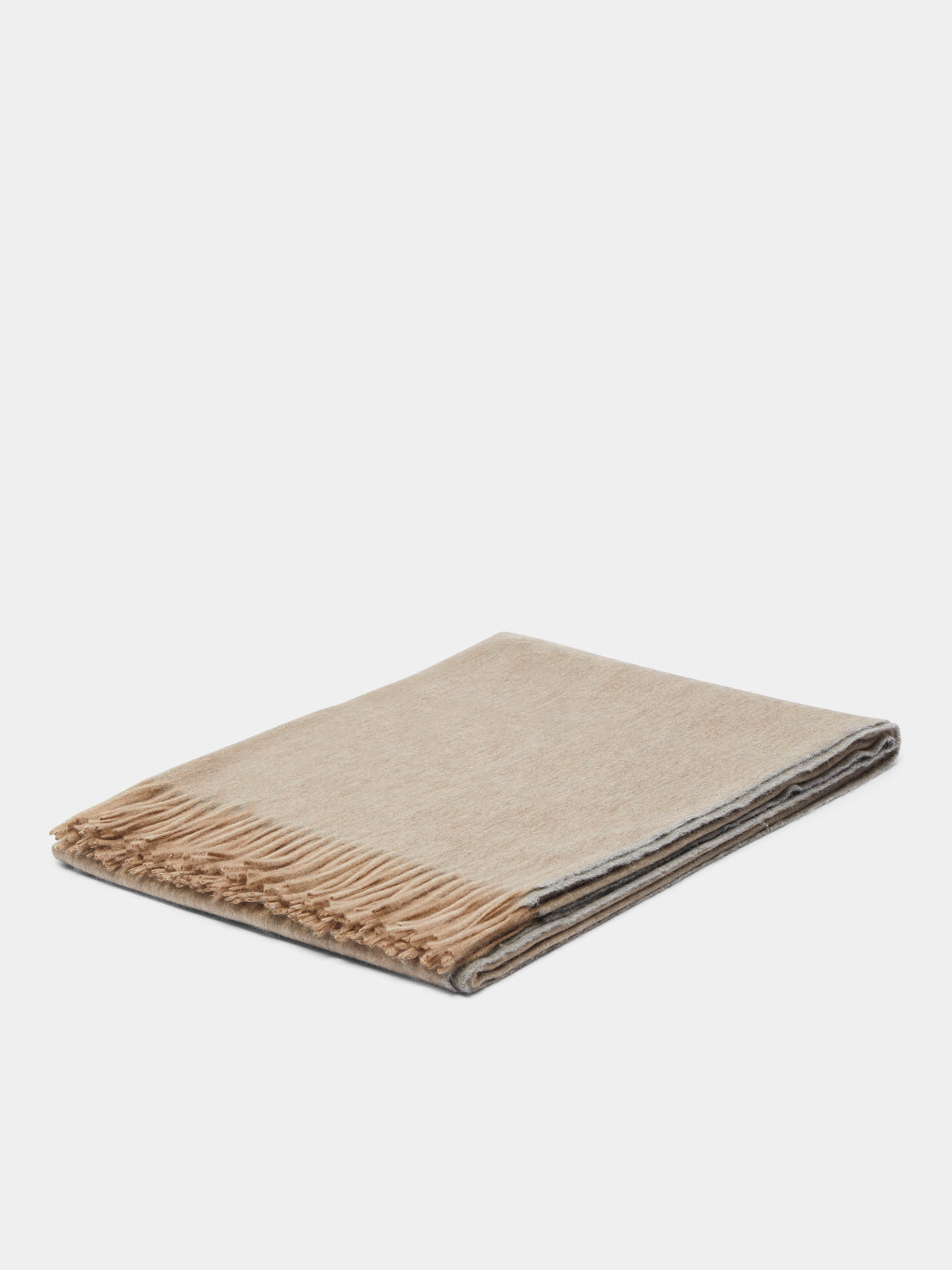 Begg x Co - Arran Cashmere Reversible Blanket - Light Grey - ABASK