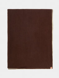 Madre Linen - Contrast Edge Linen Tablecloth - Brown - ABASK - 