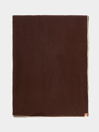 Madre Linen - Hand-Dyed Linen Contrast-Edge Tablecloth -  - ABASK - 