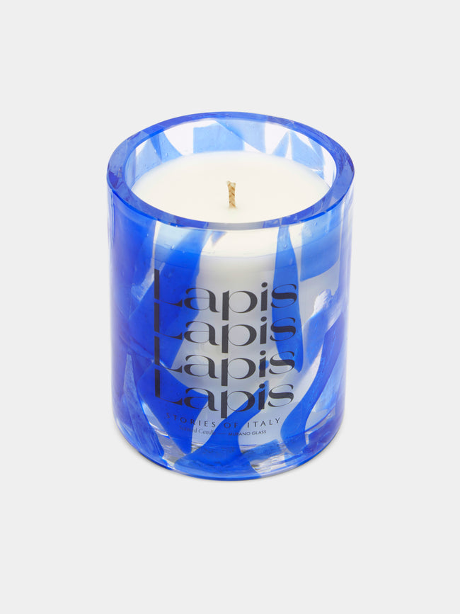 Stories of Italy - Lapis Murano Glass Scented Candle - Blue - ABASK - 