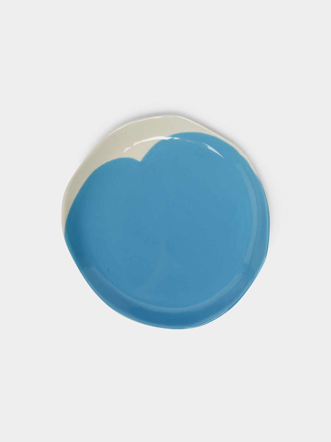 Pottery & Poetry - Hand-Glazed Porcelain Side Plates (Set of 4) - Light Blue - ABASK - 