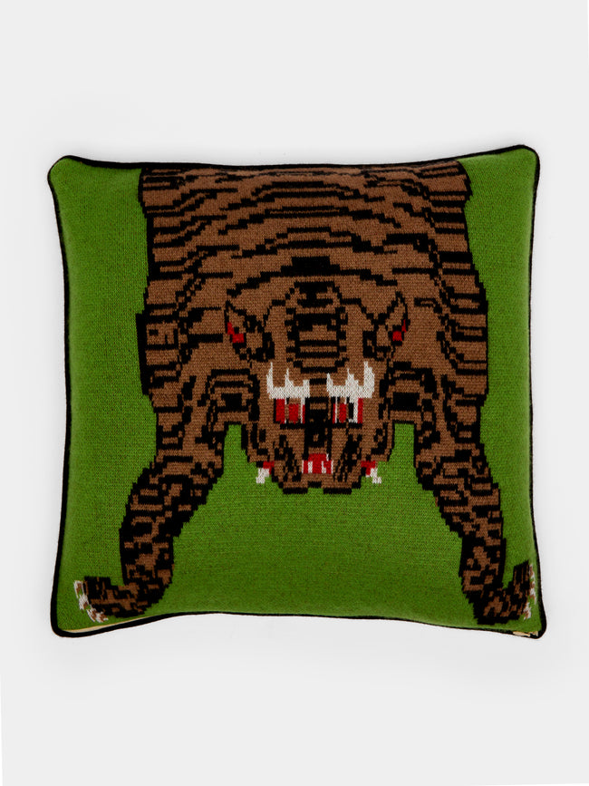 Saved NY - Tiger Cashmere Pillow - Green - ABASK - 