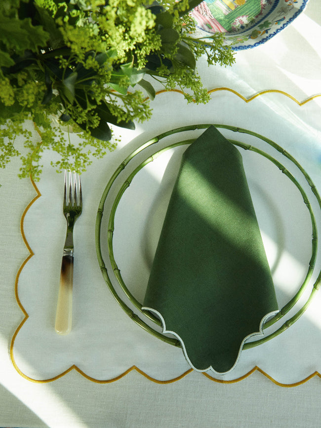 Angela Wickstead - Diletta Scalloped Linen Placemats (Set of 4) -  - ABASK