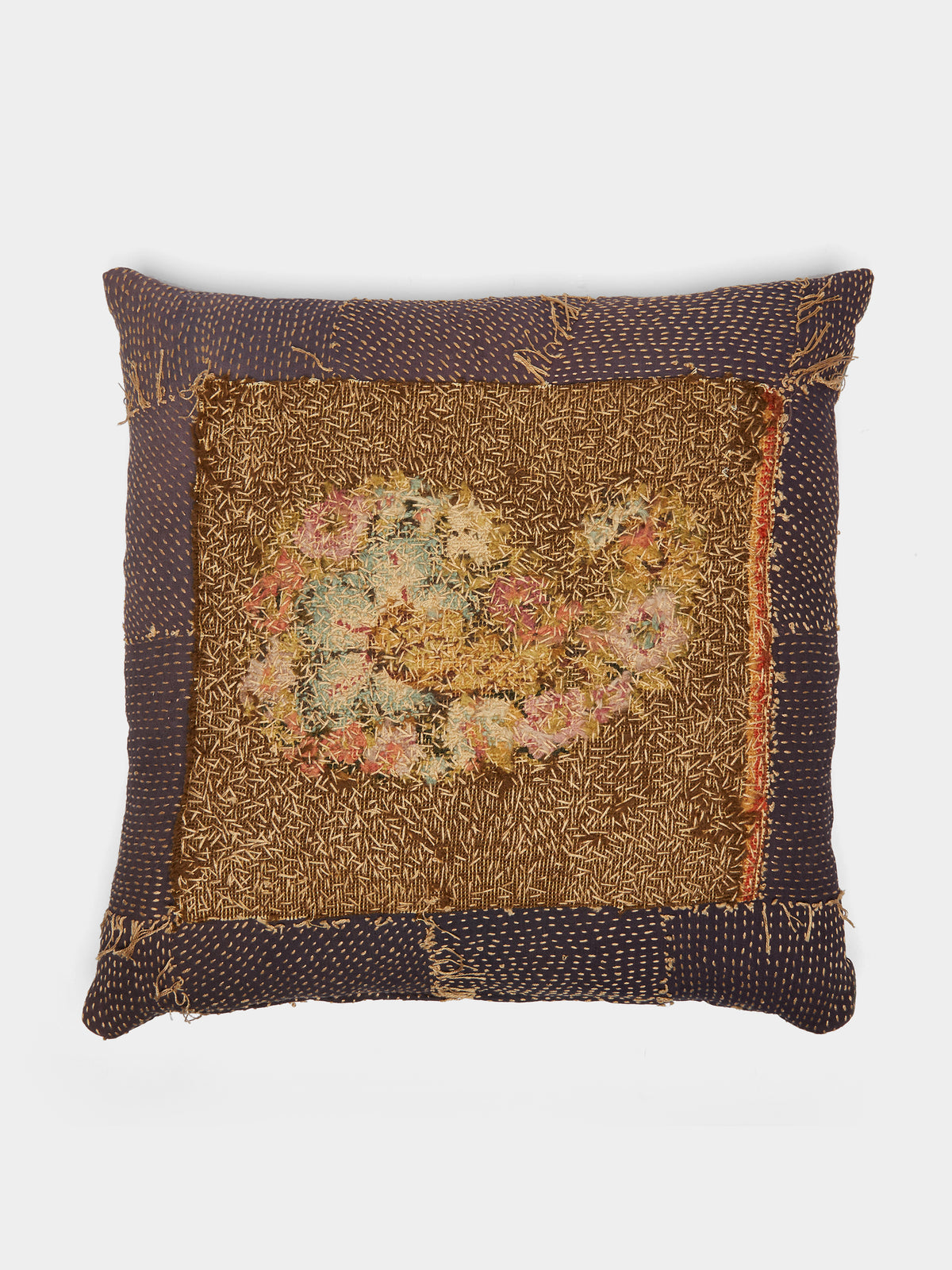 19th Century Victorian Needlepoint Linen Cushion
