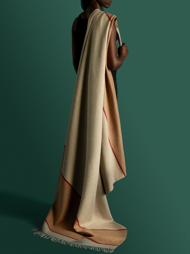 Brunello Cucinelli - Silk Colour Block Blanket - Brown - ABASK