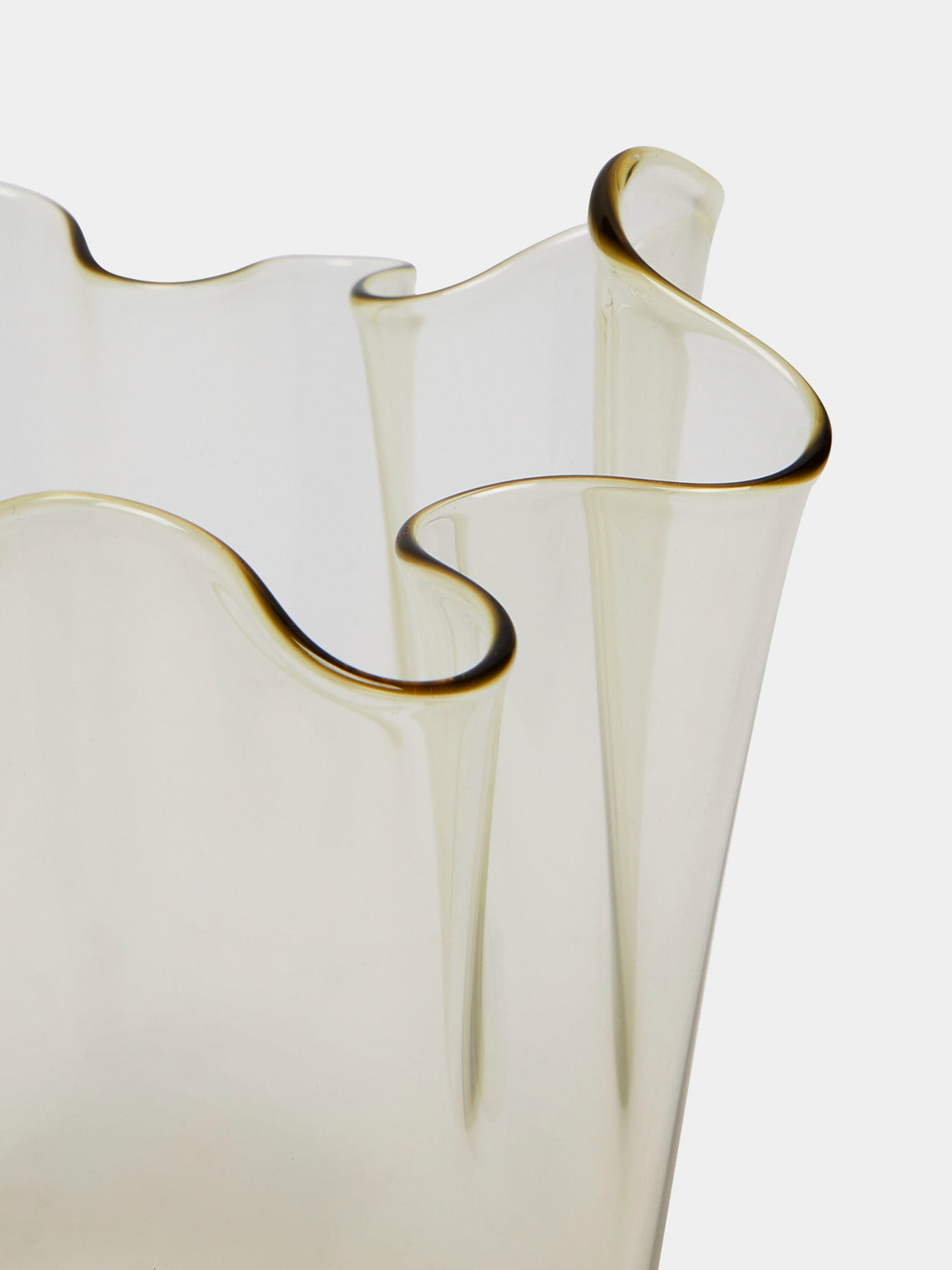 Venini - Fazzoletto Small Murano Glass Vase - Brown - ABASK