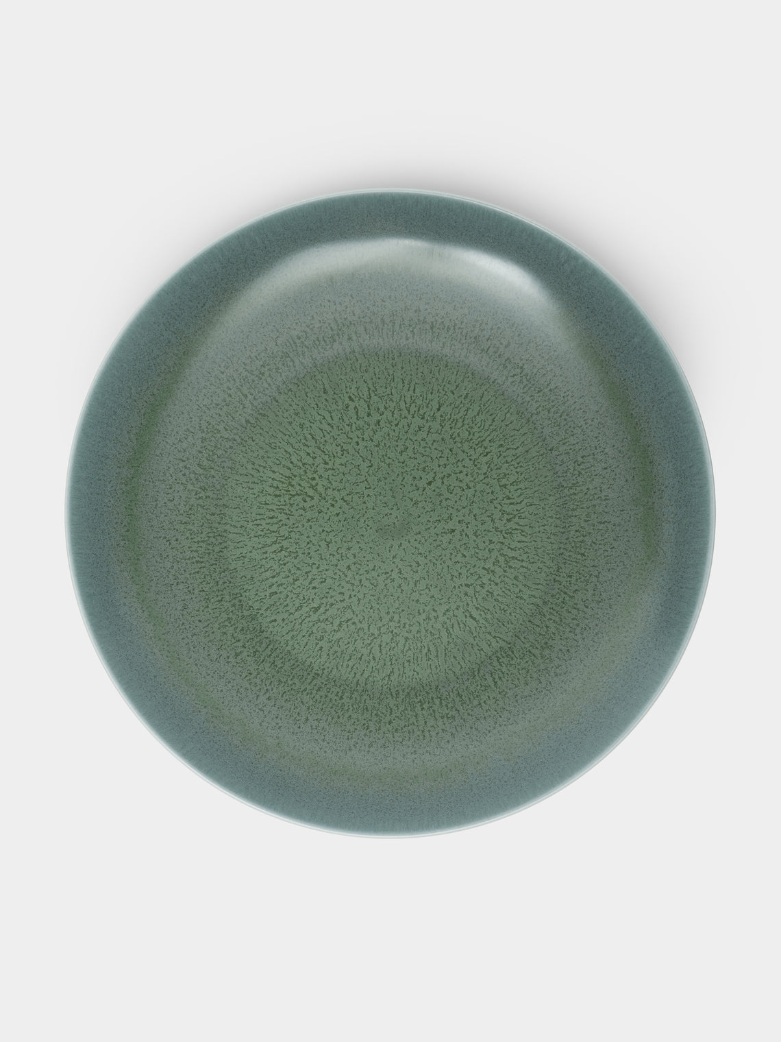 Jaune de Chrome - Todra Porcelain Flat Round Dish - Green - ABASK