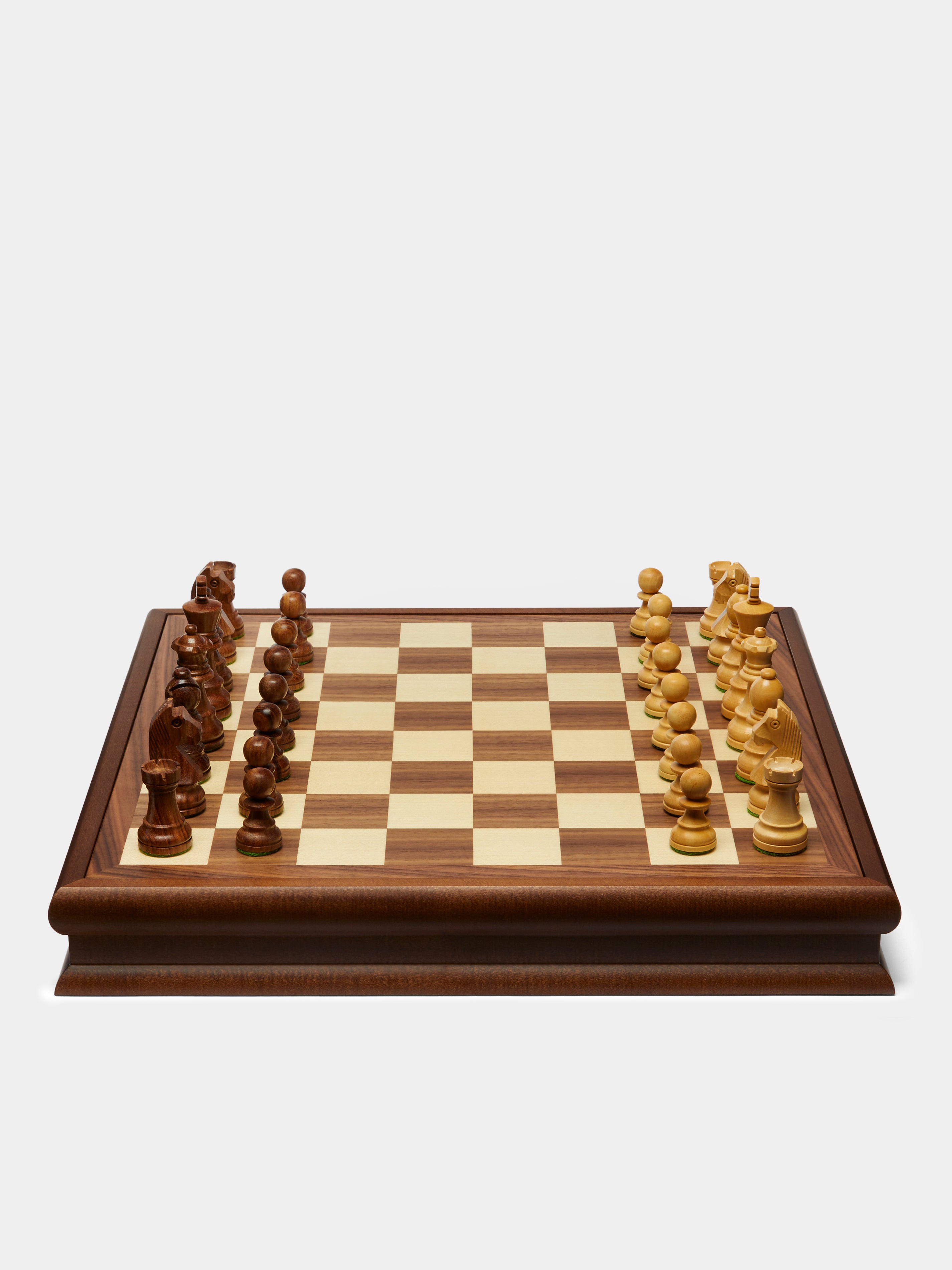 Limewood Chess and Draughts Set