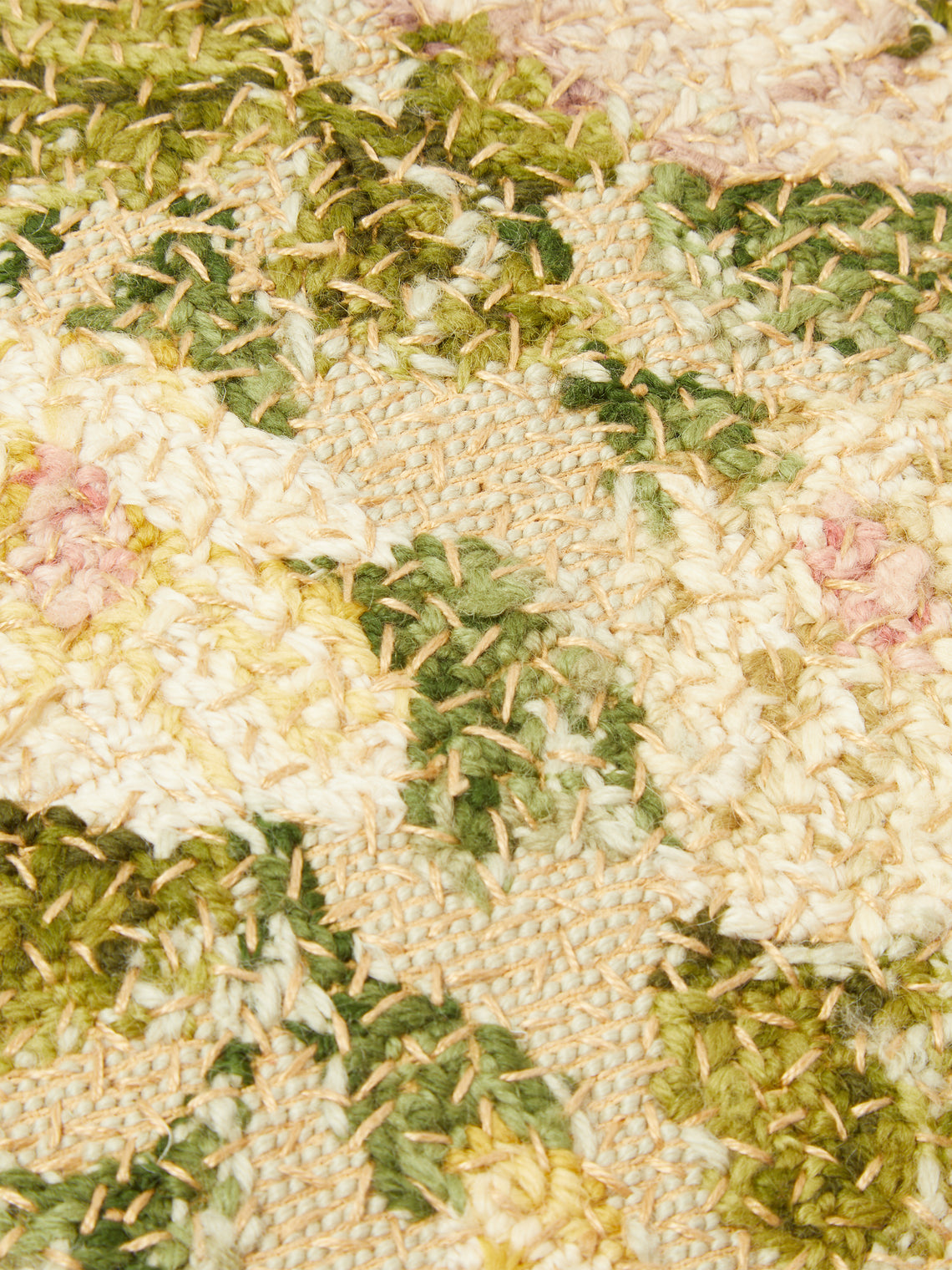 By Walid - 19th-Century Needlepoint Wool Cushion -  - ABASK