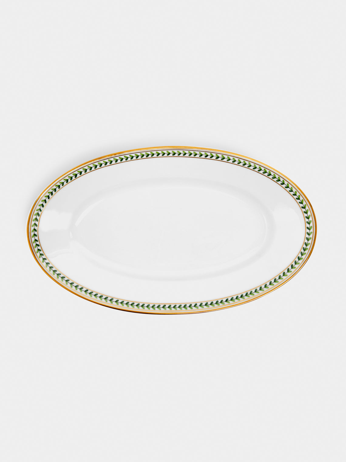 Augarten - Leafed Edge Hand-Painted Porcelain Large Serving Platter - White - ABASK - 
