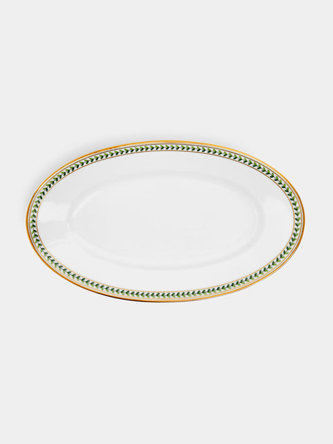 Augarten - Leafed Edge Hand-Painted Porcelain Large Serving Platter - White - ABASK - 