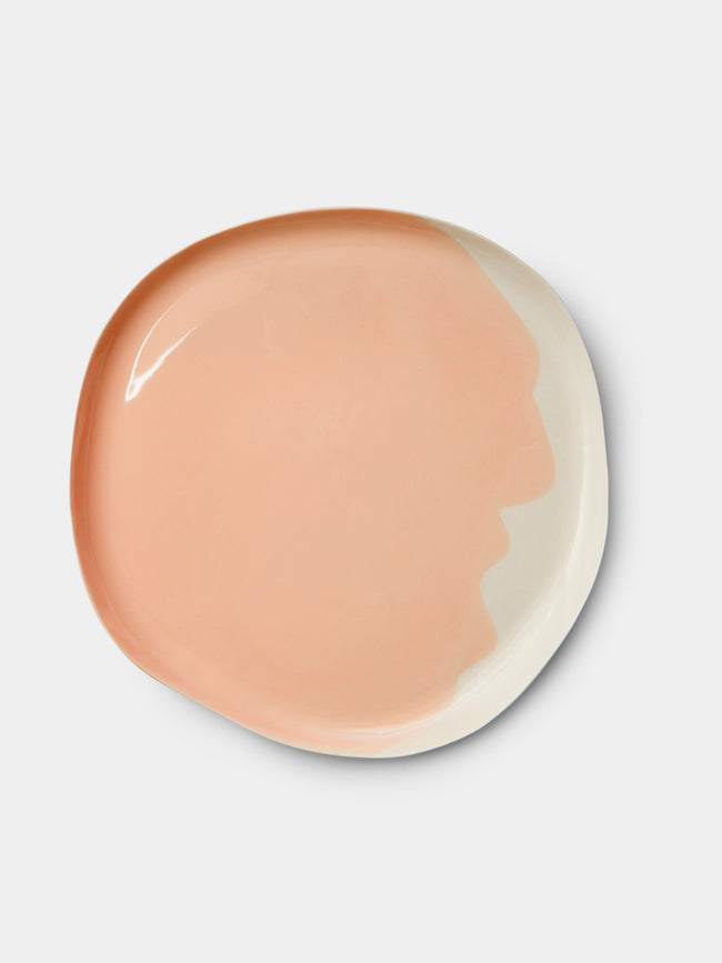 Pottery & Poetry - Hand-Glazed Porcelain Dinner Plates (Set of 4) - Light Pink - ABASK - 