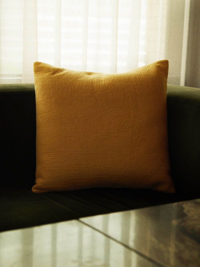 Rose Uniacke - Large Felted Cashmere Cushion - Gold - ABASK