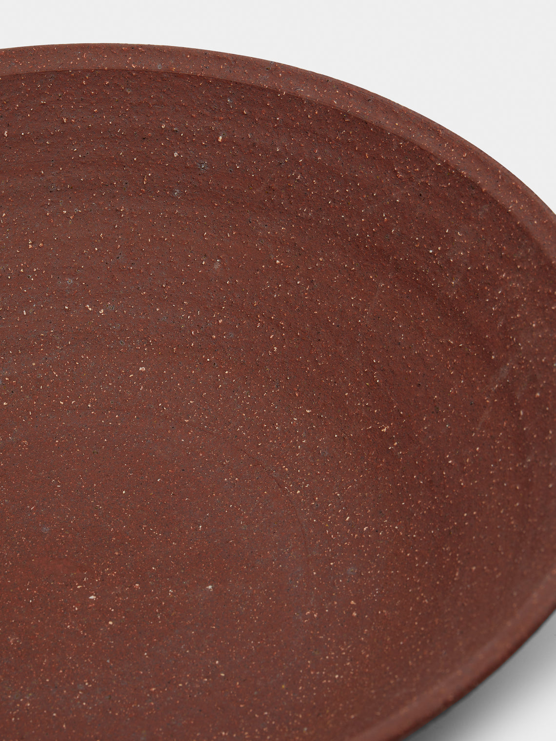Ingot Objects - Ash-Glazed Ceramic Deep Serving Bowl - Red - ABASK