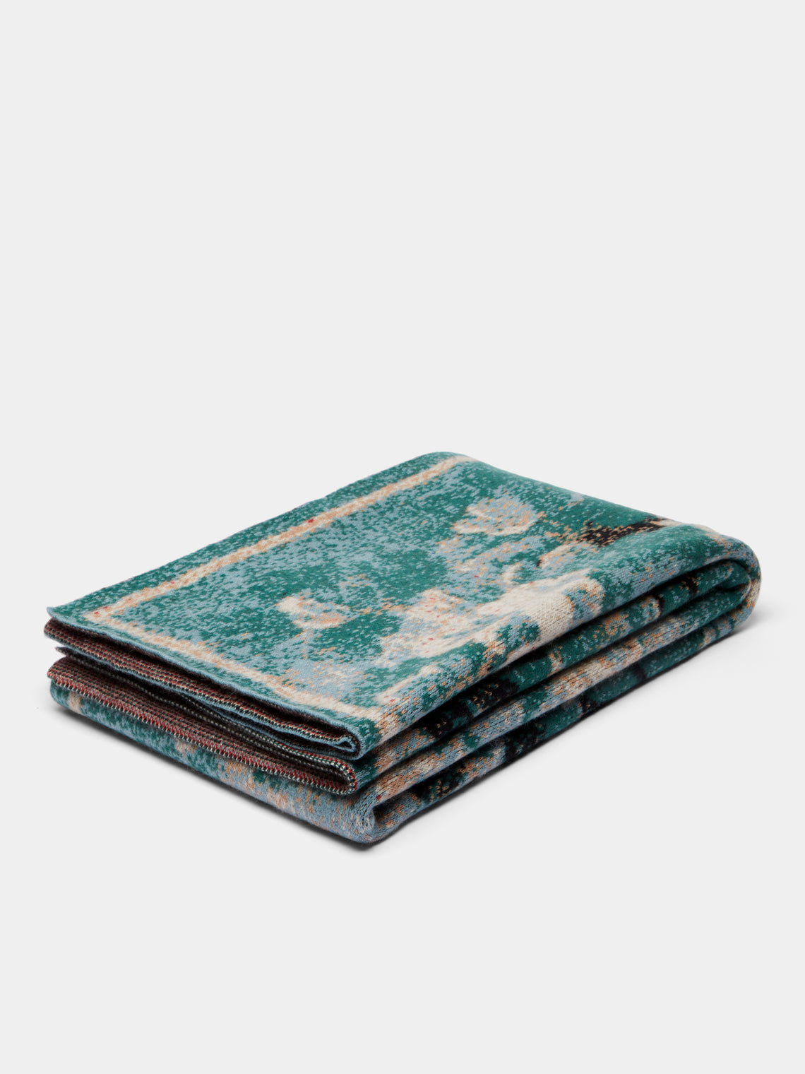 Saved NY - Verdure Tapestry Cashmere Blanket - Blue - ABASK