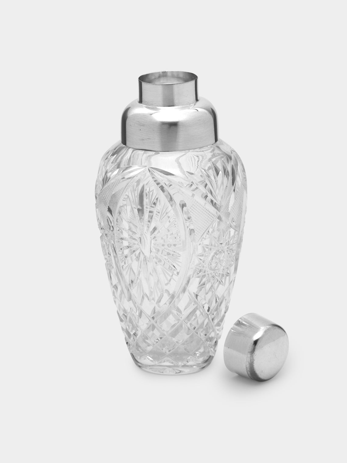 Antique and Vintage - 1960s Cut Crystal & Silver-Plated Cocktail Set -  - ABASK