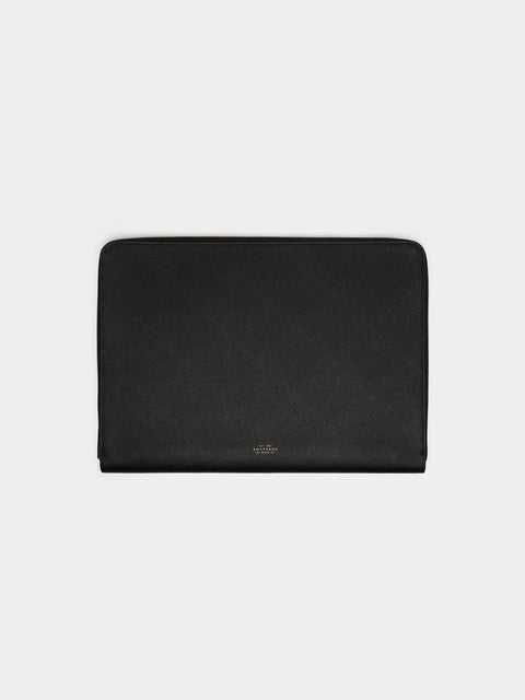 Smythson - Panama Leather Laptop Case - Black - ABASK - 