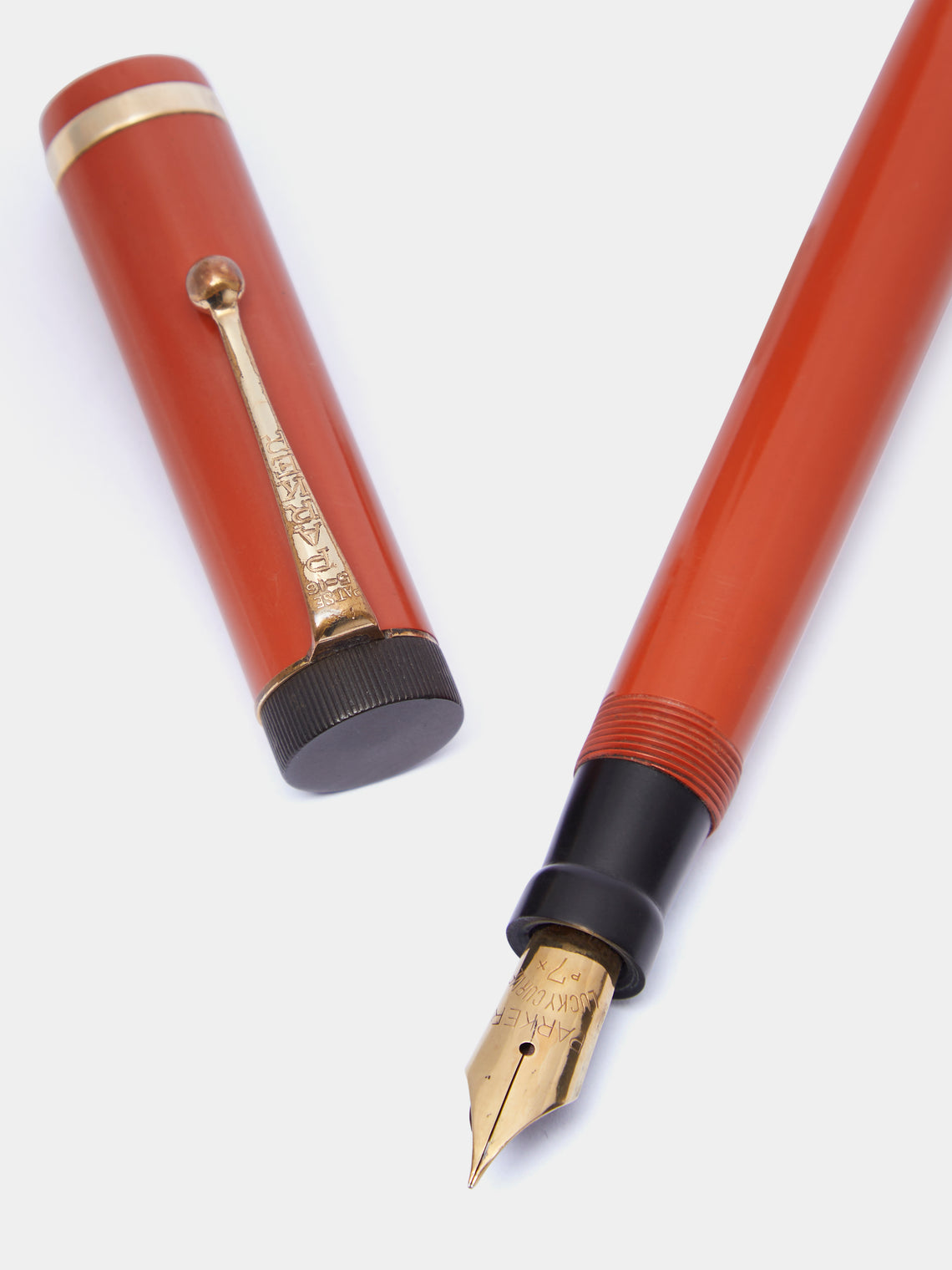 Antique and Vintage - 1926 Parker Duofold Pen & Pencil Set - Red - ABASK