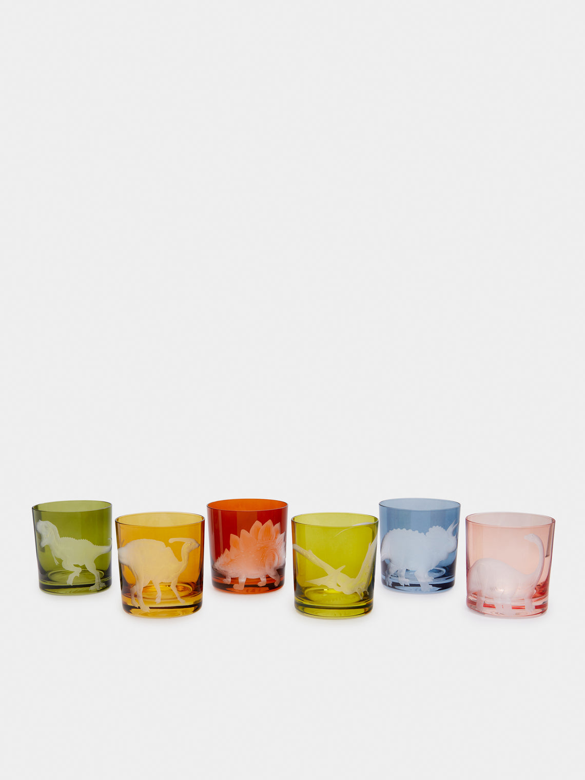 Dinosaur Hand-Engraved Crystal Tumbler