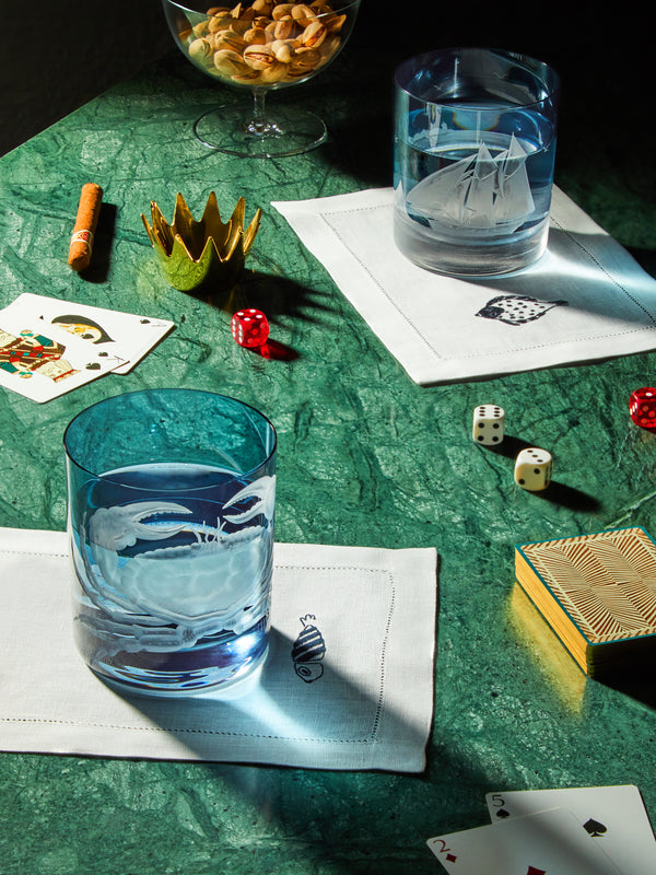 Artel - Crab Hand-Engraved Crystal Double Old Fashioned Glass -  - ABASK