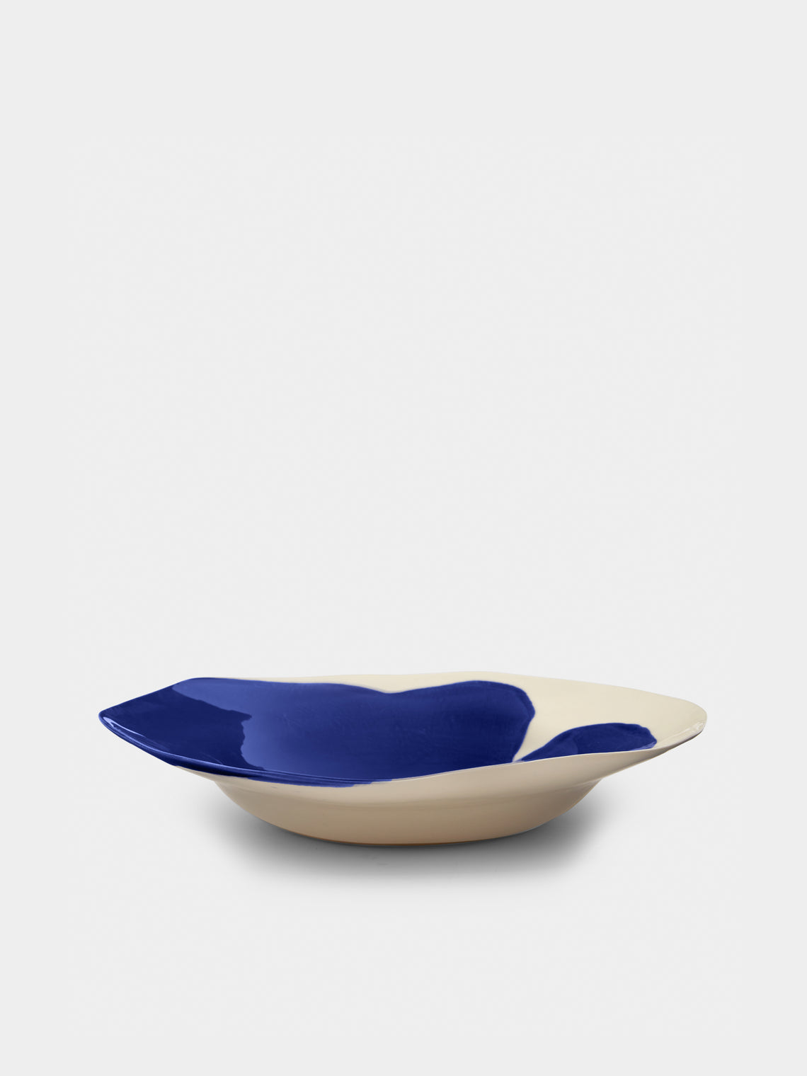 Pottery & Poetry - Hand-Glazed Porcelain Pasta Plates (Set of 4) - Blue - ABASK