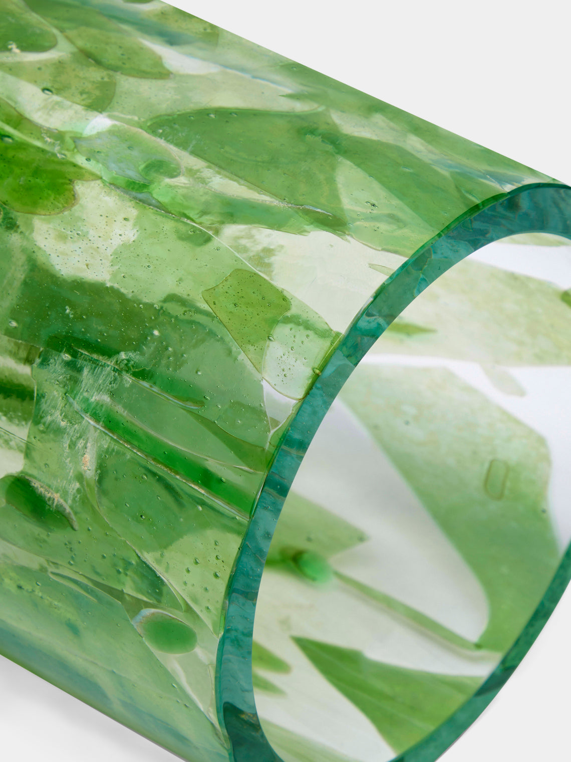 Stories of Italy - Jade Hand-Blown Murano Glass Vase - Green - ABASK