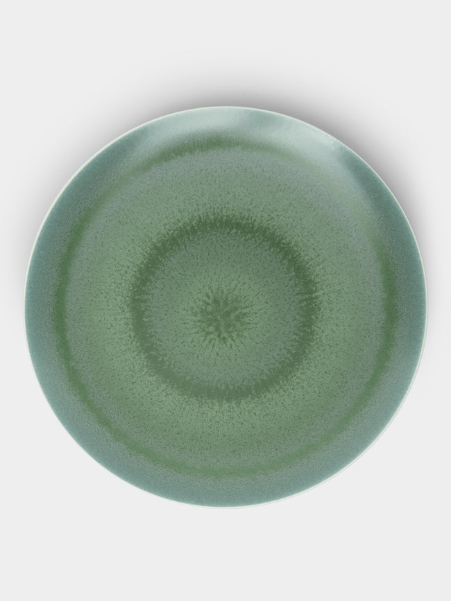 Jaune de Chrome - Todra Porcelain Charger Plate - Green - ABASK - 